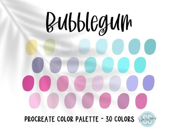 Bubblegum Procreate Color Palette: 30 Sweet Tones
