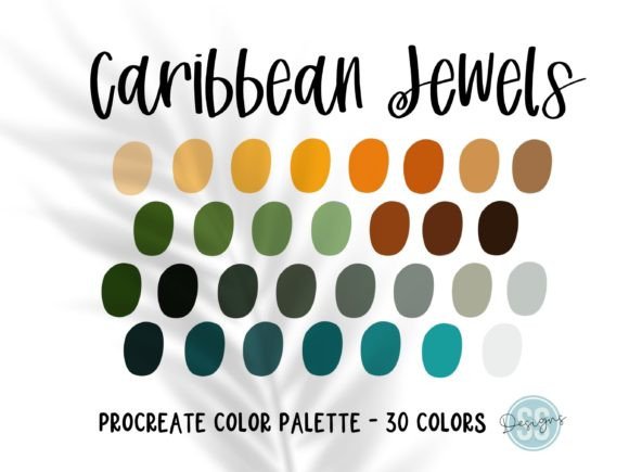 Caribbean Jewels Procreate Color Palette: A Vibrant Digital Collection