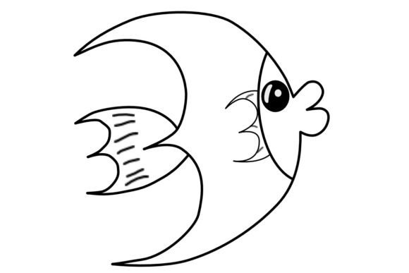 Fish Line Art Procreate Brush Stamp