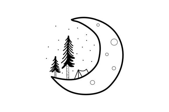 Tent on the Moon Procreate Brush Stamp: Your Shortcut to Cosmic Landscapes