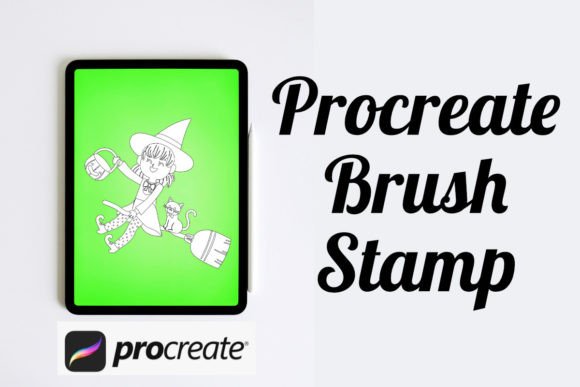 Witch Cat Broom Procreate Brush Stamp: Streamline Your Halloween Digital Art